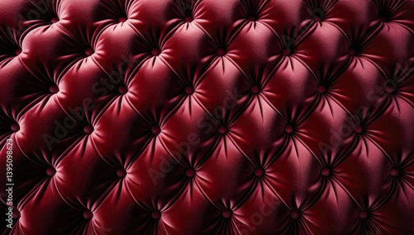 Obraz Tufted Red Leather Background Image Luxurious Padded Surface Design Wallpaper