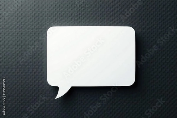 Fototapeta White minimalist speech bubble pattern on dark grey, dark background, geometric
