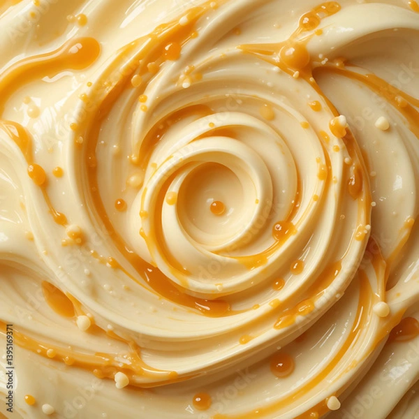 Obraz Caramel Swirl Cream Texture Close-Up
