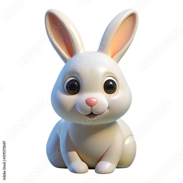Fototapeta 3d Easter white rabbit 