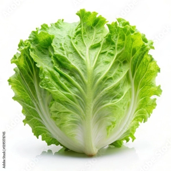 Fototapeta Fresh green lettuce vibrant crisp perfect for salads healthy eating