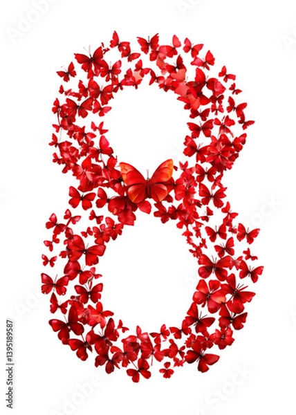 Obraz Red Butterfly 8: March 8 Image