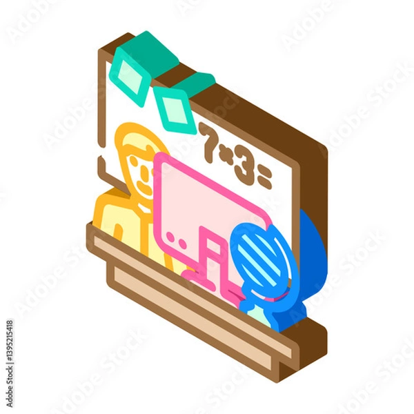 Obraz personalized learning online learning platform isometric icon vector illustration