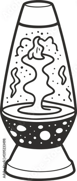 Fototapeta Vintage Lava Lamp  Illustration in Black and White