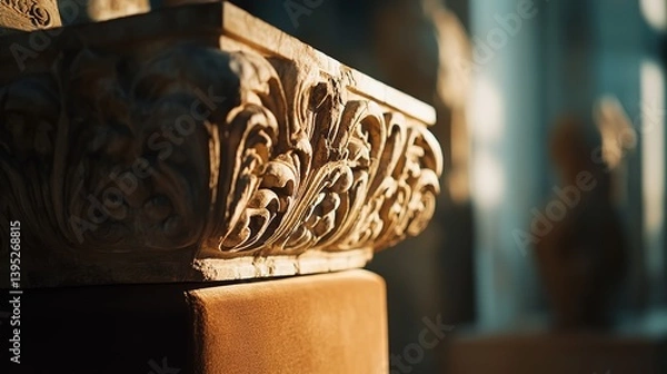 Obraz Ancient Artifact with Intricate Carvings, Symbolizing Timeless Cultural Heritage