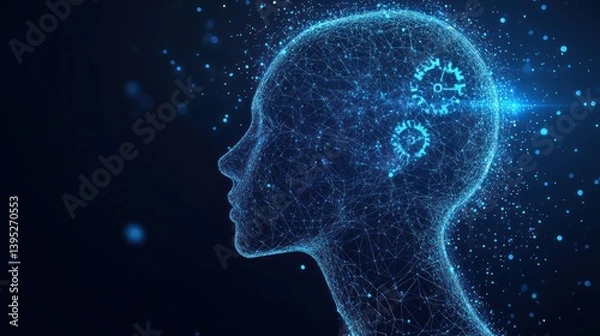 Fototapeta Digital Mind, Abstract Human Profile