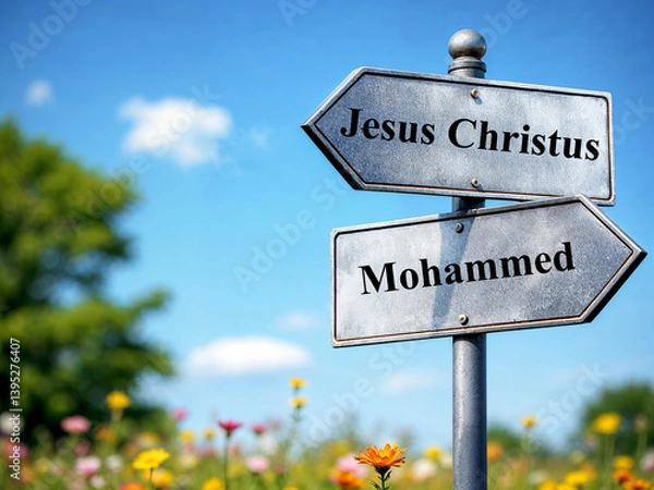 Fototapeta Jesus Christus oder Mohammed