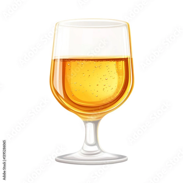 Obraz Golden liquid in a stemmed glass refreshing drink bubbles