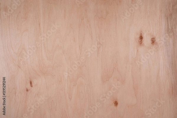 Fototapeta Natural birch wood texture with smooth surface and visible grain lines. Flat material background. Timber construction and interior design concept.
