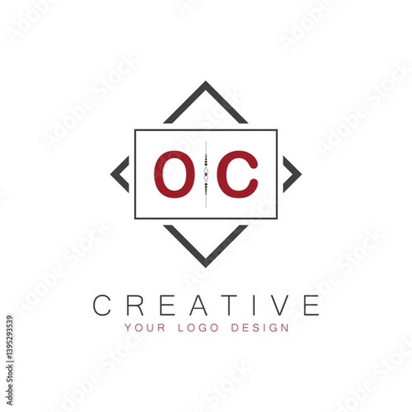 Obraz initial monogram logo for Creative with square style design.