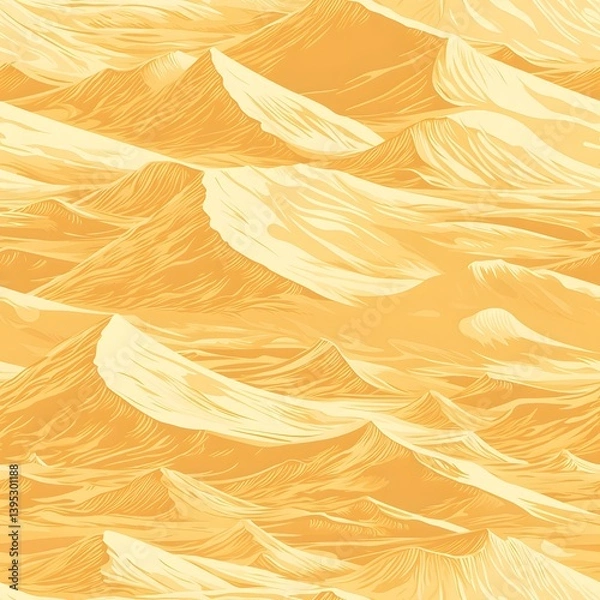 Obraz A seamless pattern of gently rolling sand dunes in warm ochre tones creates a beautiful and textured wallpaper background ideal for various design projects and applications.