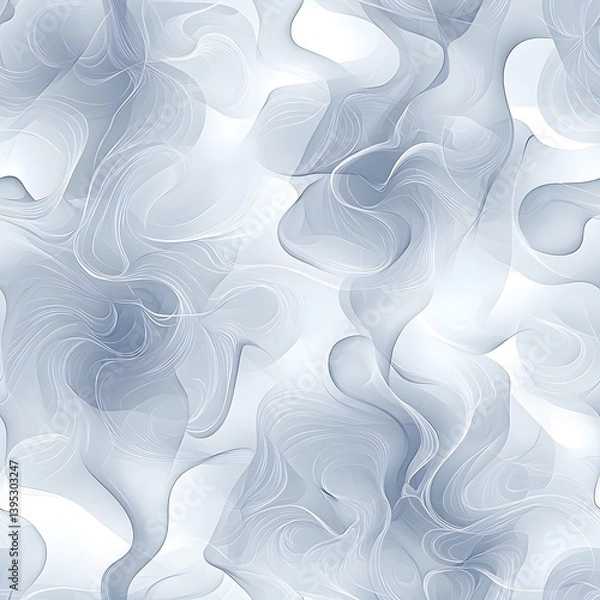 Fototapeta Abstract seamless pattern featu elegant swirls of light blue smoke creating a sophisticated and modern background ideal for wallpapers textile designs and various artistic
