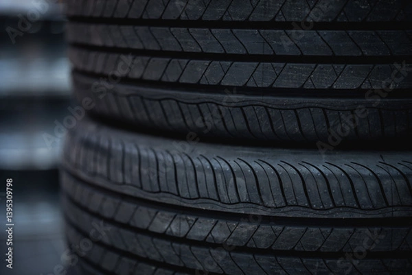 Fototapeta Tire is placed on the tire storage rack in the tire industrial. Be prepared for vehicles that need to change tires.