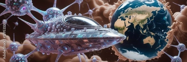 Obraz Biomechanical Spaceship and Cybernetic Organisms