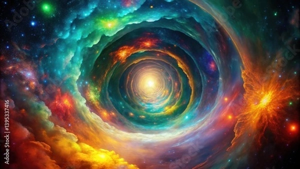 Fototapeta Cosmic Vortex A Journey Through Nebulae and Star Clusters