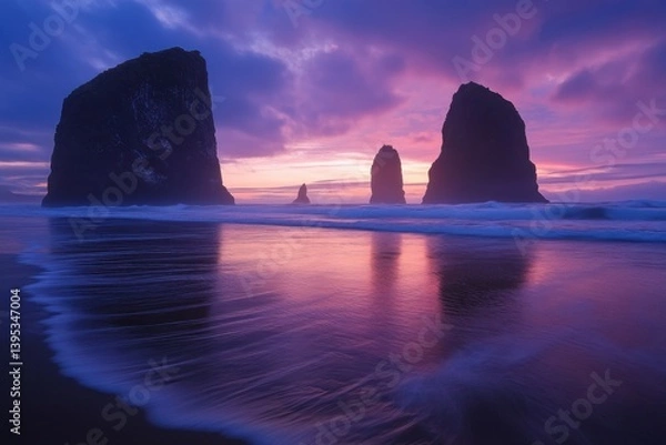 Obraz Ocean waves at sunset