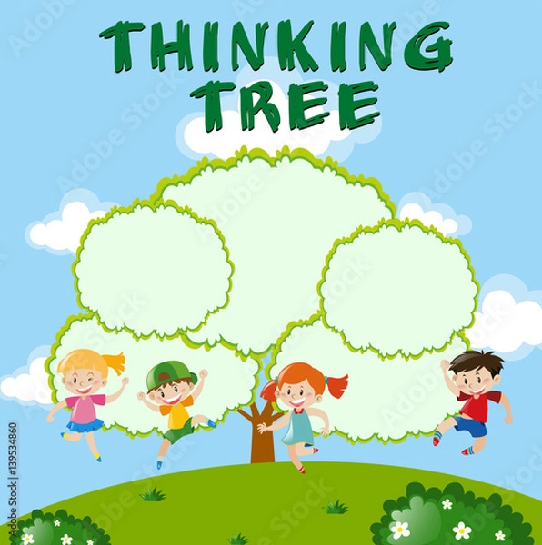 Fototapeta Environmental theme with thinking tree