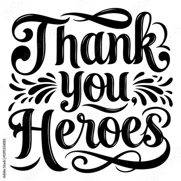 Fototapeta Thank You Heroes Graphic Design
