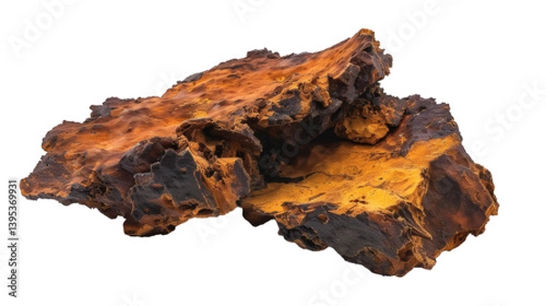 Obraz Chaga healthy vitality mushroom (Inonotus obliquus) isolated on white