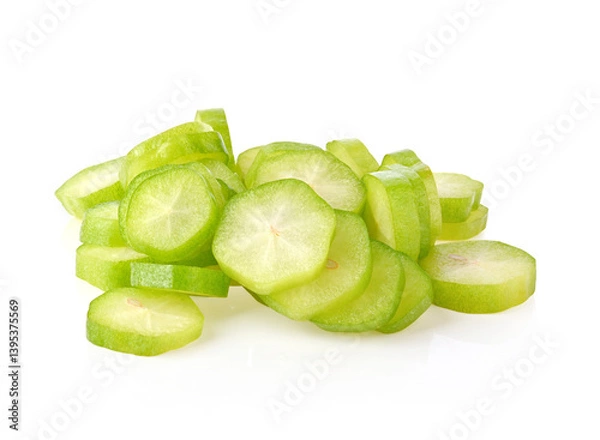 Obraz Averrhoa bilimbi fruits or Belimbing isolated on a white background.