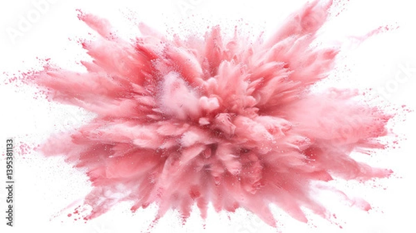 Obraz Pink powder explosion isolated on white