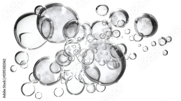 Obraz Air bubbles underwater isolated on white background