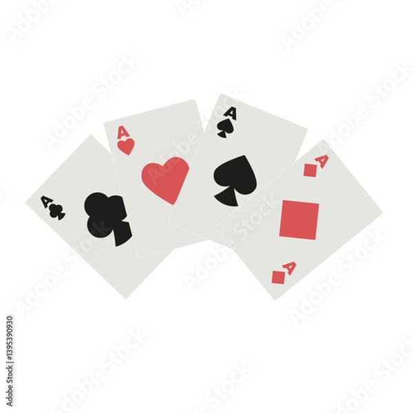 Fototapeta 4 playing cards of different suits