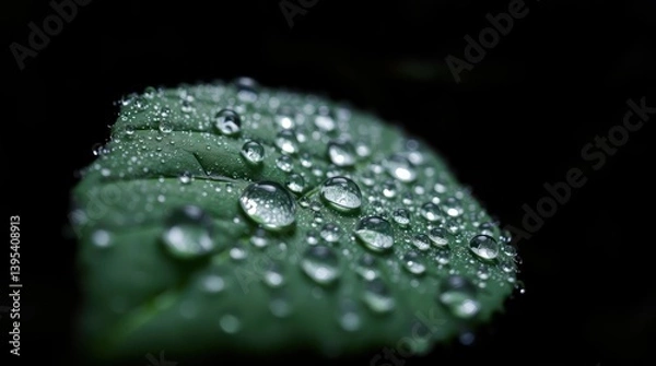 Fototapeta Dew drops on a leaf (1)