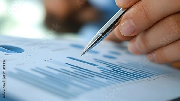 Obraz Confident business leader smiling as they review performance reports recognizing employee progress and accomplishments within the office workspace