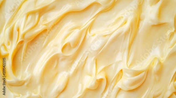 Fototapeta Creamy Swirls Pale Yellow Texture, Smooth Surface, Abstract Background, Luxurious