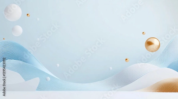 Fototapeta 3D rendering abstract background e-commerce product exhibition booth