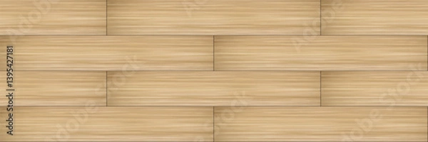 Fototapeta Light brown wooden texture. Planks floor, wall cladding. High detail vector seamless pattern.