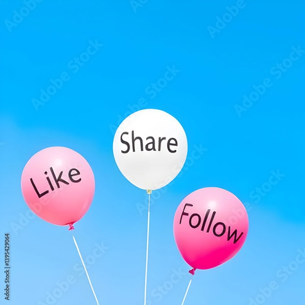 Fototapeta like share follow concept