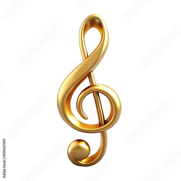 Obraz golden treble clef isolated