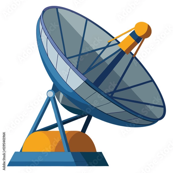 Obraz large-satellite-dish vactor image on-a-white-background