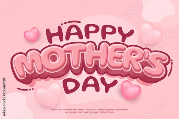 Fototapeta Mother's day text effect. Vector illustration