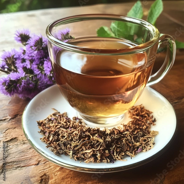 Obraz CATCHER WEED ROOT - An herbal tea made from the root of the valerian plant. It can help reduce stress and aid sleep. 