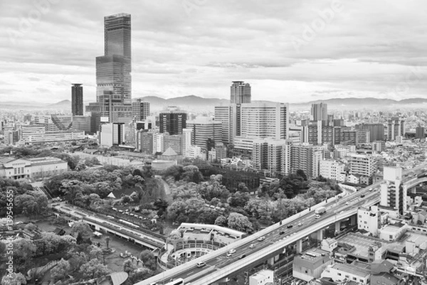 Fototapeta Skyline of Osaka city, Japan