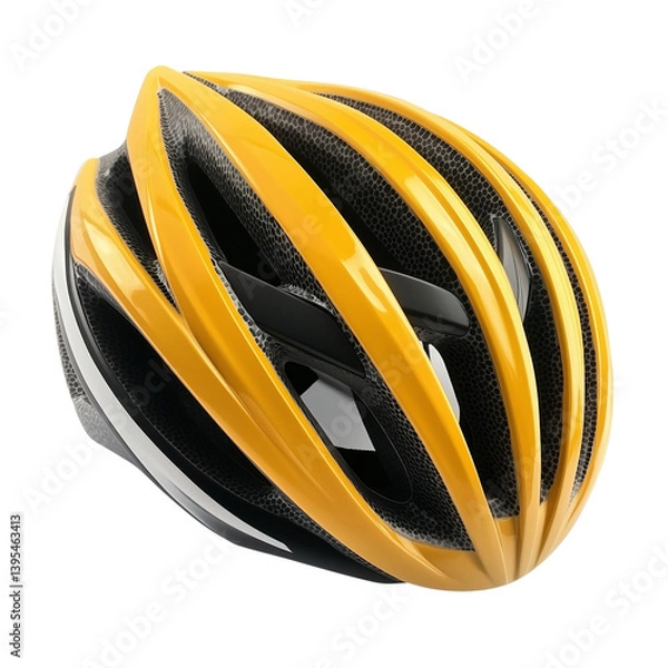 Obraz Bicycle Helmet Isolated On Transparent Background, showcasing its aerodynamic design and safety features, ideal for sports, cycling, and protective gear visuals