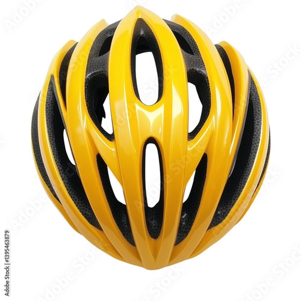 Obraz Bicycle Helmet Isolated On Transparent Background, showcasing its aerodynamic design and safety features, ideal for sports, cycling, and protective gear visuals