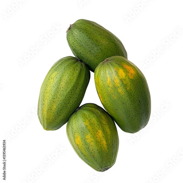 Obraz Papaya Isolated On Transparent Background, ideal for tropical fruit and healthy food designs