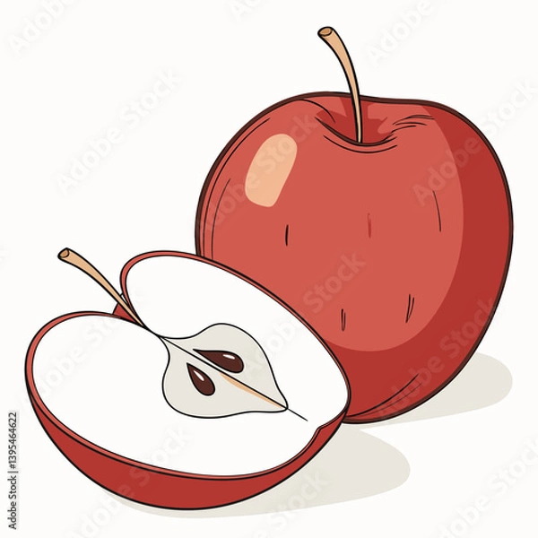 Fototapeta red apple on white background