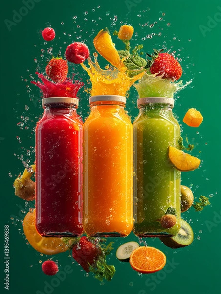 Fototapeta Colorful Juice Explosion