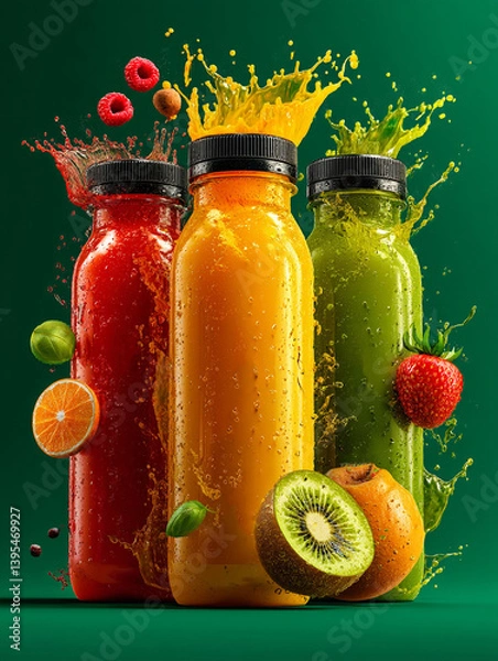 Fototapeta Colorful Juice Explosion