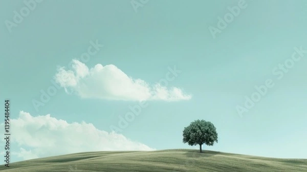 Obraz lonely tree on the hill