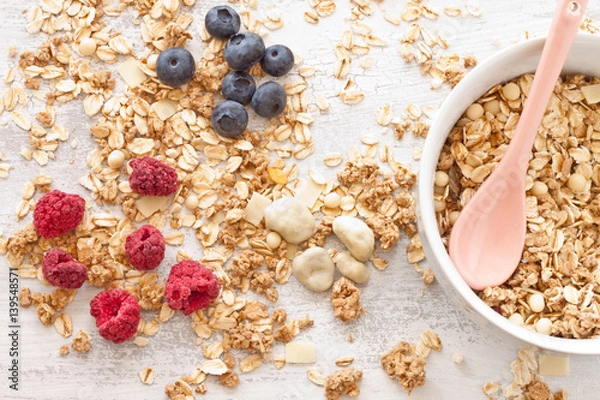 Obraz Müsli und Beeren fürs Frühstück