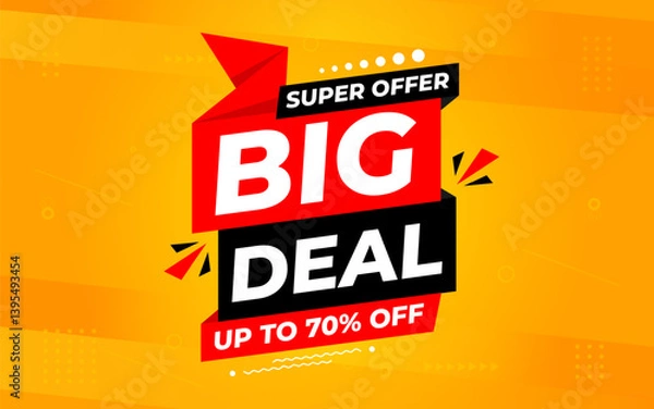 Obraz Big Deals Sale Banner Design Sale template. Best deal banner, Sales banner, and Vector design promotion for the digital and print market.