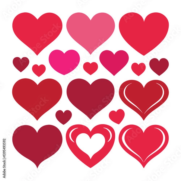 Fototapeta Heart shapes collection vector.