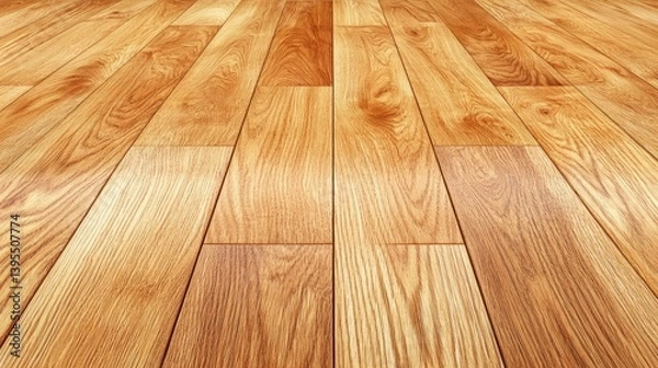 Obraz Warm Brown Wood Floor Planks in Converging Perspective