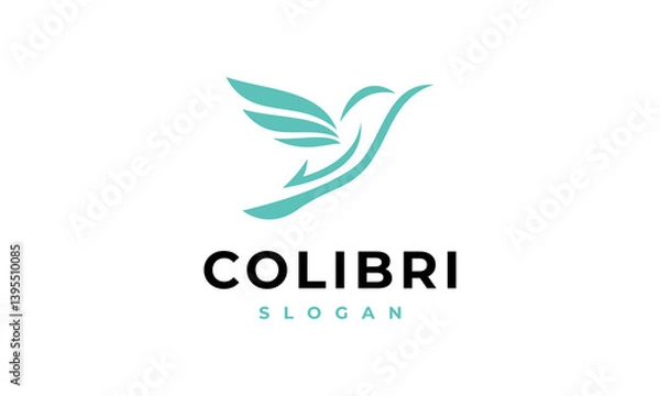 Obraz colibri logo vector icon illustration, hummingbird logo template